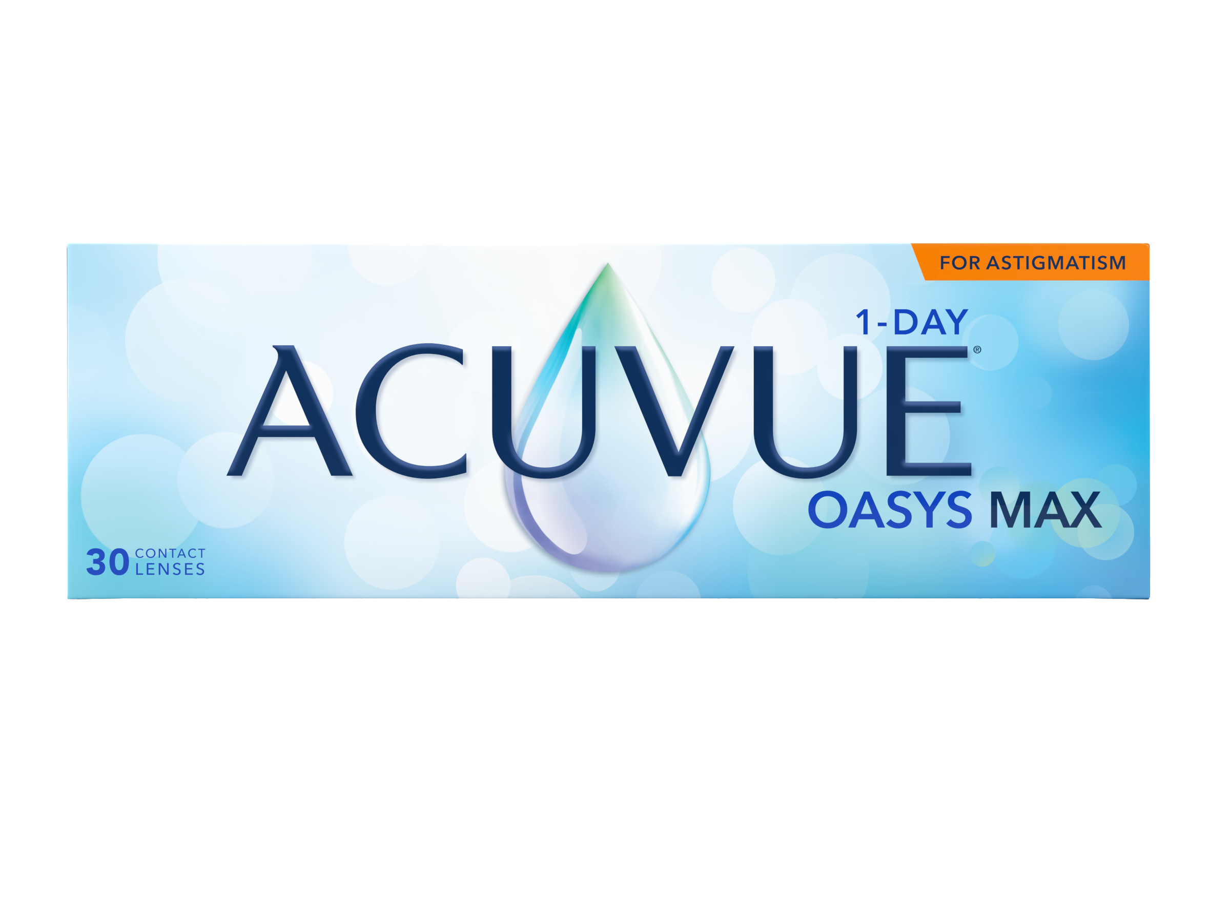 Acuvue Packshot Oasys Max 1 Day For Astigmatism 30pk Rx Ol Front No Uv Transparent